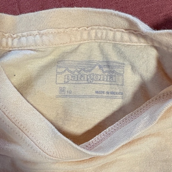 Patagonia Kids Long Sleeve Shirt - Cream with Green Dinosaur - Picture 3 of 3